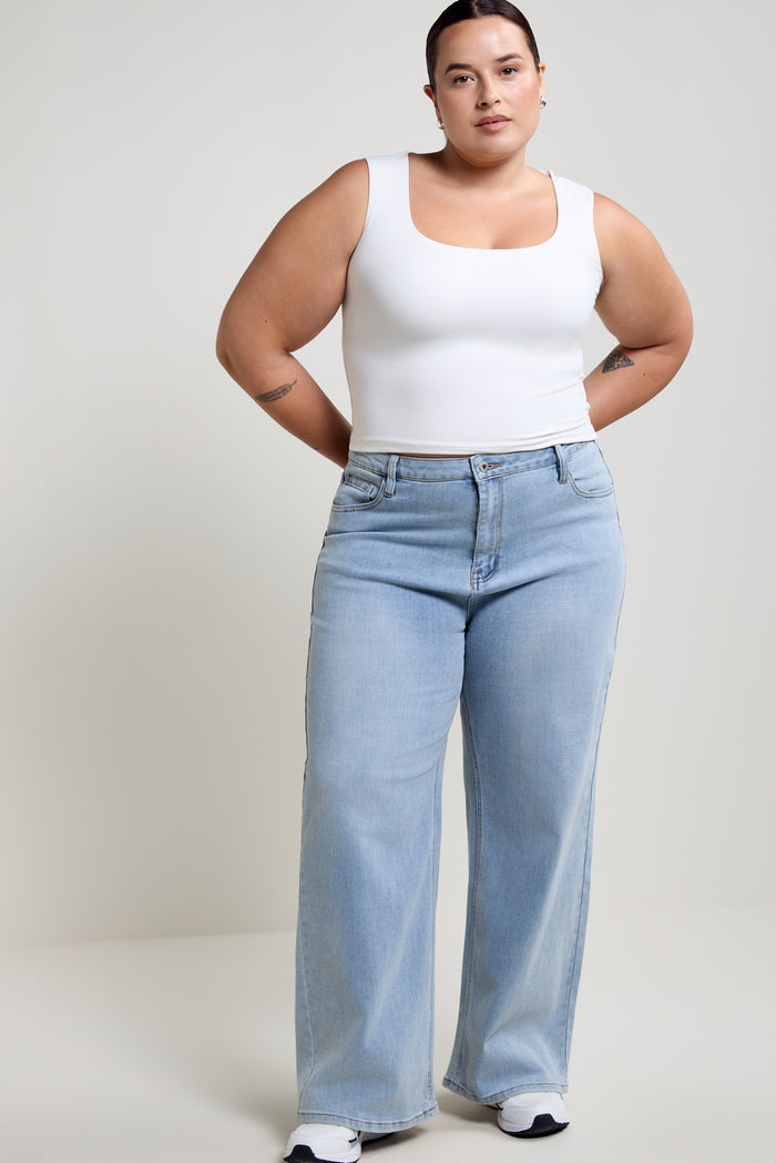 Wide Strap Fitted Tank Top - 9205