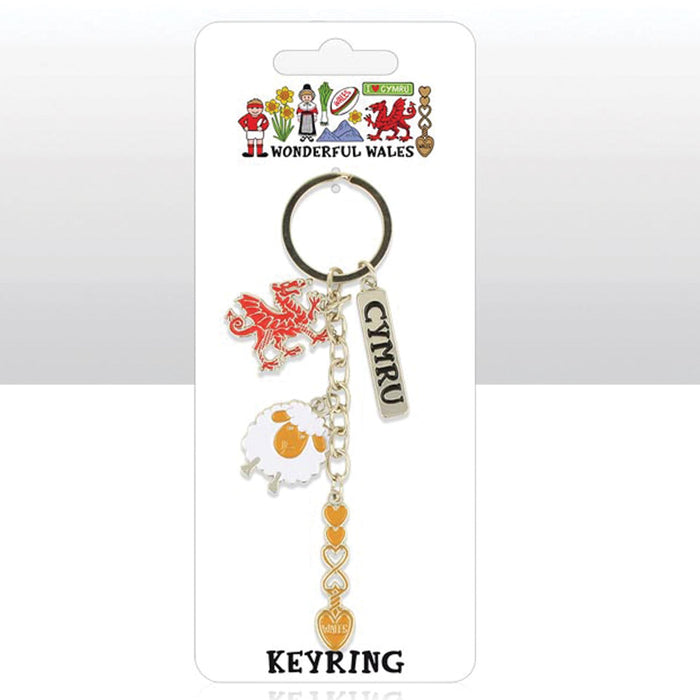 Wonderful Wales Charm Keyring 0012