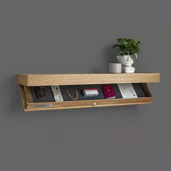 Wood wall display shelf